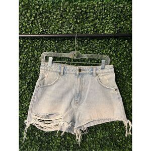 Rolla's Dusters High Rise Slim Shorts Blue High Waisted Size 28